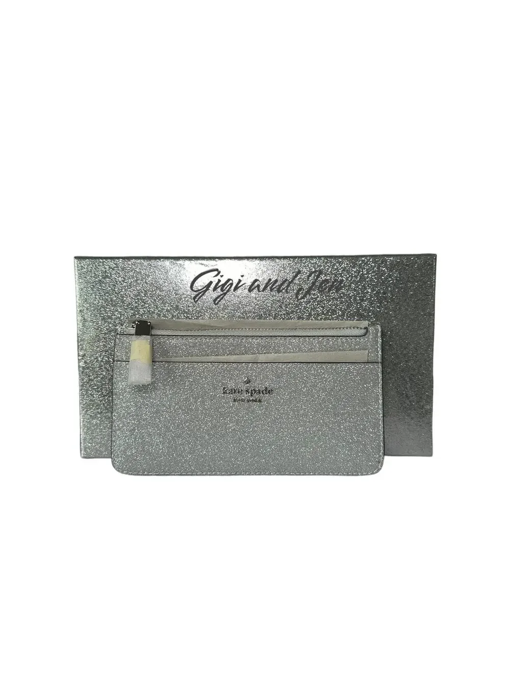Kate Spade Shimmy Cardholder Silver Glitter New